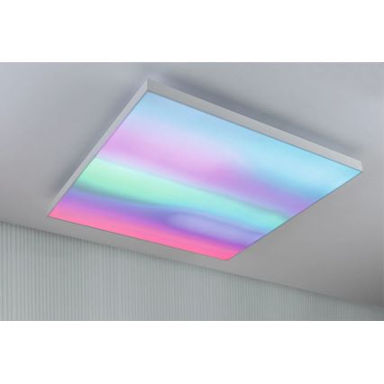 Paulmann 79910 - LED/31W RGBW prigušivo stropno svjetlo LORIA 230V 3000-6500K 59,5x59,5 cm bijela + daljinski upravljač