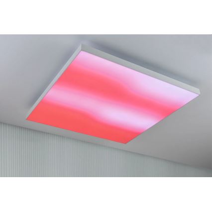 Paulmann 79910 - LED/31W RGBW prigušivo stropno svjetlo LORIA 230V 3000-6500K 59,5x59,5 cm bijela + daljinski upravljač