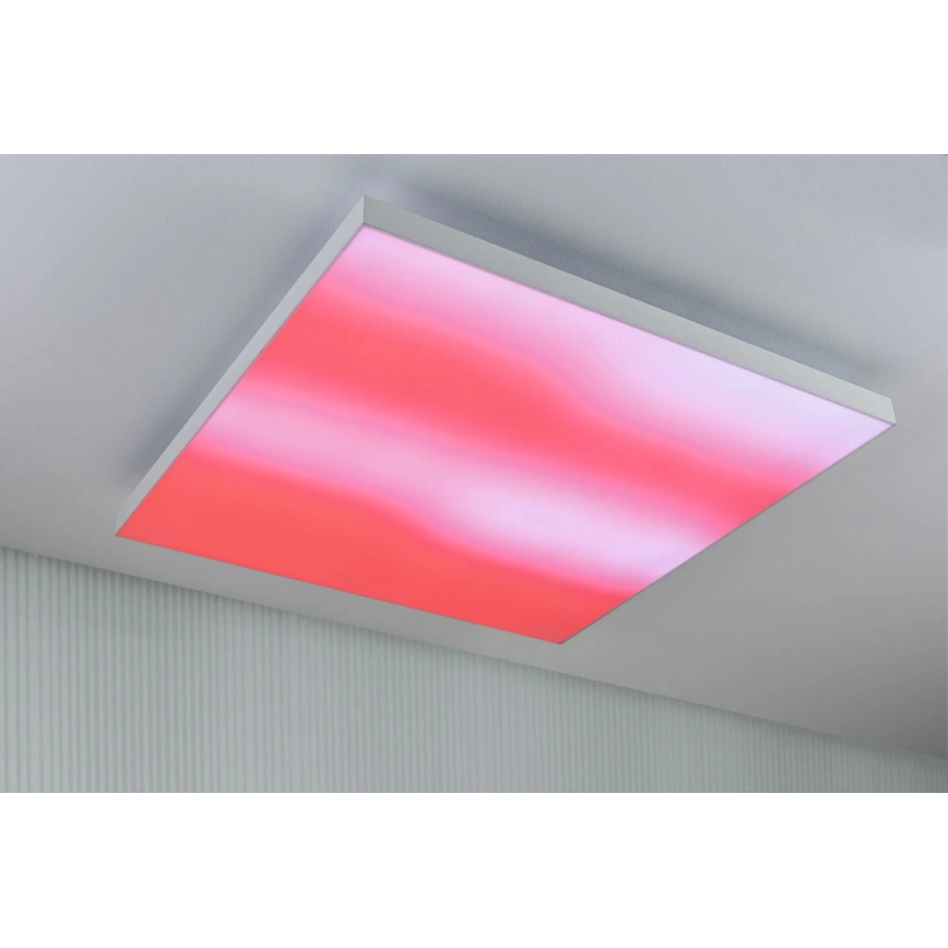 Paulmann 79910 - LED/31W RGBW prigušivo stropno svjetlo LORIA 230V 3000-6500K 59,5x59,5 cm bijela + daljinski upravljač