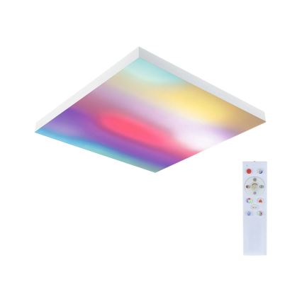 Paulmann 79910 - LED/31W RGBW prigušivo stropno svjetlo LORIA 230V 3000-6500K 59,5x59,5 cm bijela + daljinski upravljač