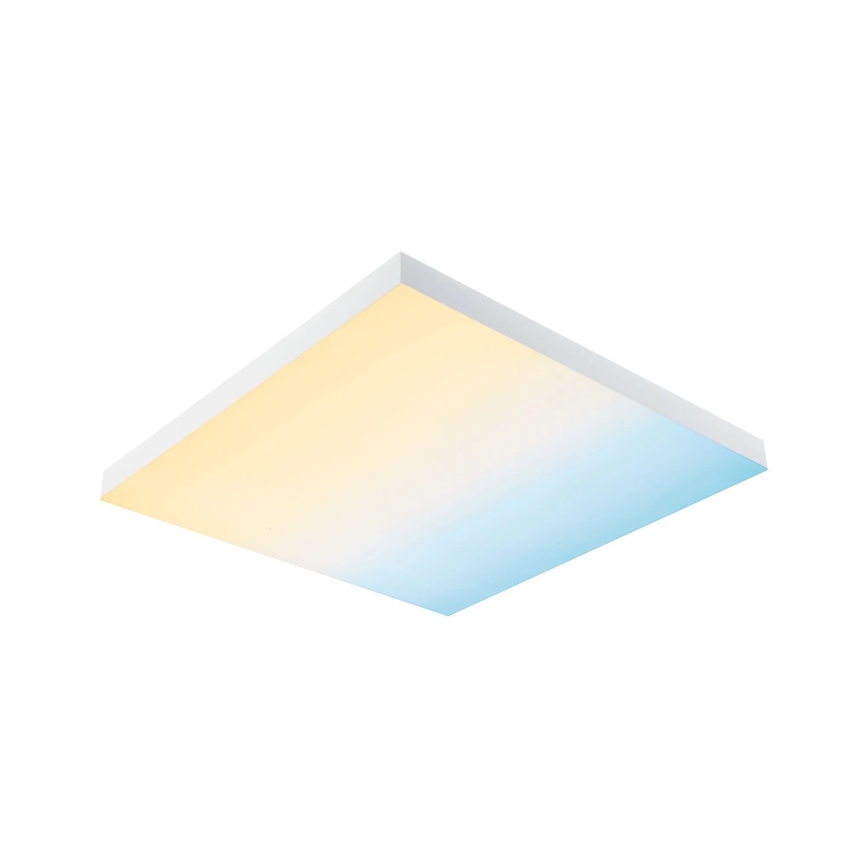 Paulmann 79910 - LED/31W RGBW prigušivo stropno svjetlo LORIA 230V 3000-6500K 59,5x59,5 cm bijela + daljinski upravljač