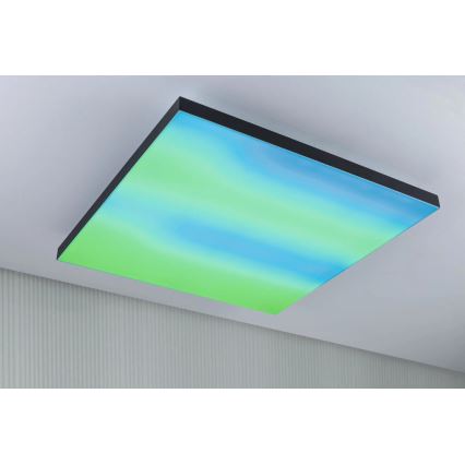 Paulmann 79913 - LED/31W RGBW prigušivo stropno svjetlo LORIA 230V 3000-6500K 59,5x59,5 cm crno + daljinski upravljač