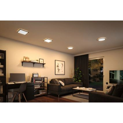Paulmann 79921 - LED/16W prigušivi panel ATRIA 230V 3000K 29,3x29,3 cm crni