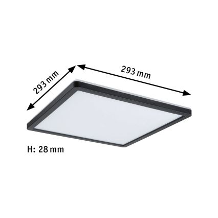Paulmann 79921 - LED/16W prigušivi panel ATRIA 230V 3000K 29,3x29,3 cm crni