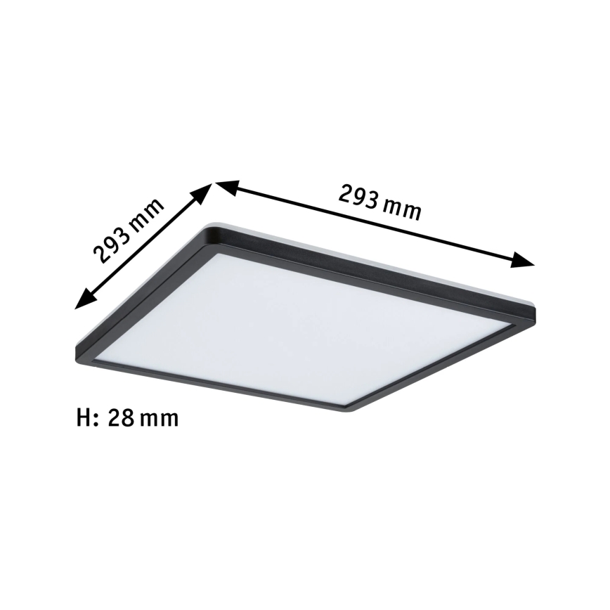 Paulmann 79921 - LED/16W prigušivi panel ATRIA 230V 3000K 29,3x29,3 cm crni