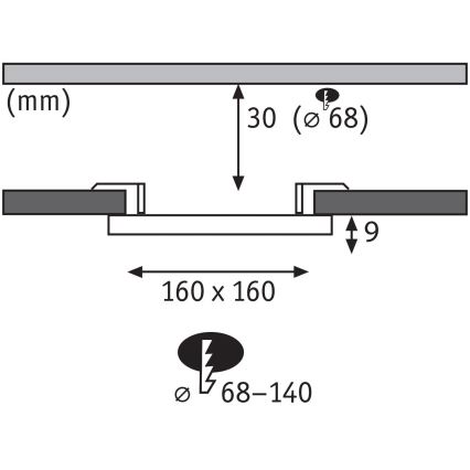 Paulmann 79948 - LED/12W IP44 Prigušivo kupaonsko ugradno stropno svjetlo VARIFIT 230V