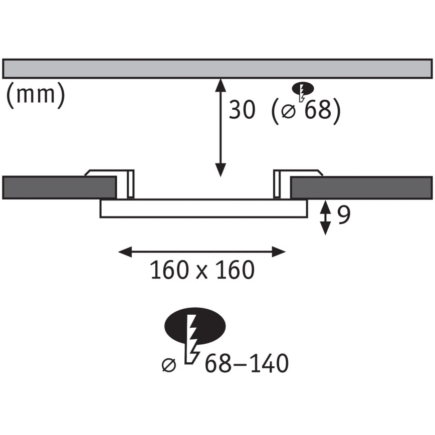Paulmann 79948 - LED/12W IP44 Prigušivo kupaonsko ugradno stropno svjetlo VARIFIT 230V