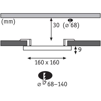 Paulmann 79954 - LED/12W IP44 Prigušivo kupaonsko ugradno svjetlo VARIFIT 230V