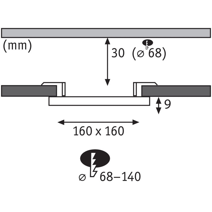 Paulmann 79954 - LED/12W IP44 Prigušivo kupaonsko ugradno svjetlo VARIFIT 230V
