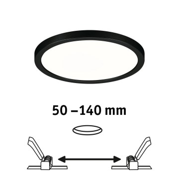 Paulmann 79965 - LED/13W IP44 prigušiva ugradna stropna svjetiljka AREO za kupaonicu 230V promjer 17,5 cm crna