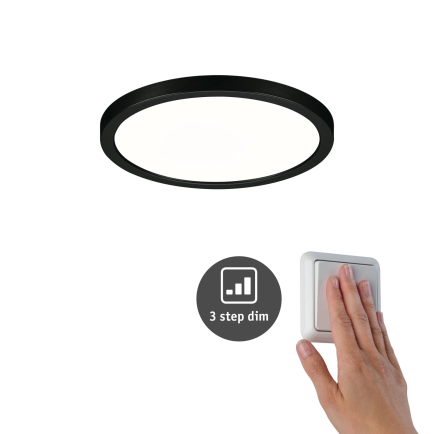 Paulmann 79965 - LED/13W IP44 prigušiva ugradna stropna svjetiljka AREO za kupaonicu 230V promjer 17,5 cm crna