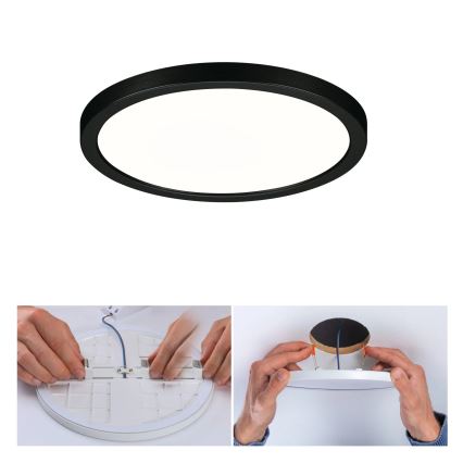 Paulmann 79965 - LED/13W IP44 prigušiva ugradna stropna svjetiljka AREO za kupaonicu 230V promjer 17,5 cm crna