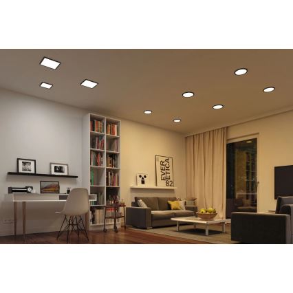 Paulmann 79967 - LED/16W IP44 prigušivo kupaonsko ugradno stropno svjetlo AREO 230V 23x23 cm crno