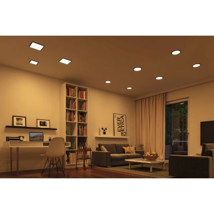 Paulmann 79967 - LED/16W IP44 prigušivo kupaonsko ugradno stropno svjetlo AREO 230V 23x23 cm crno