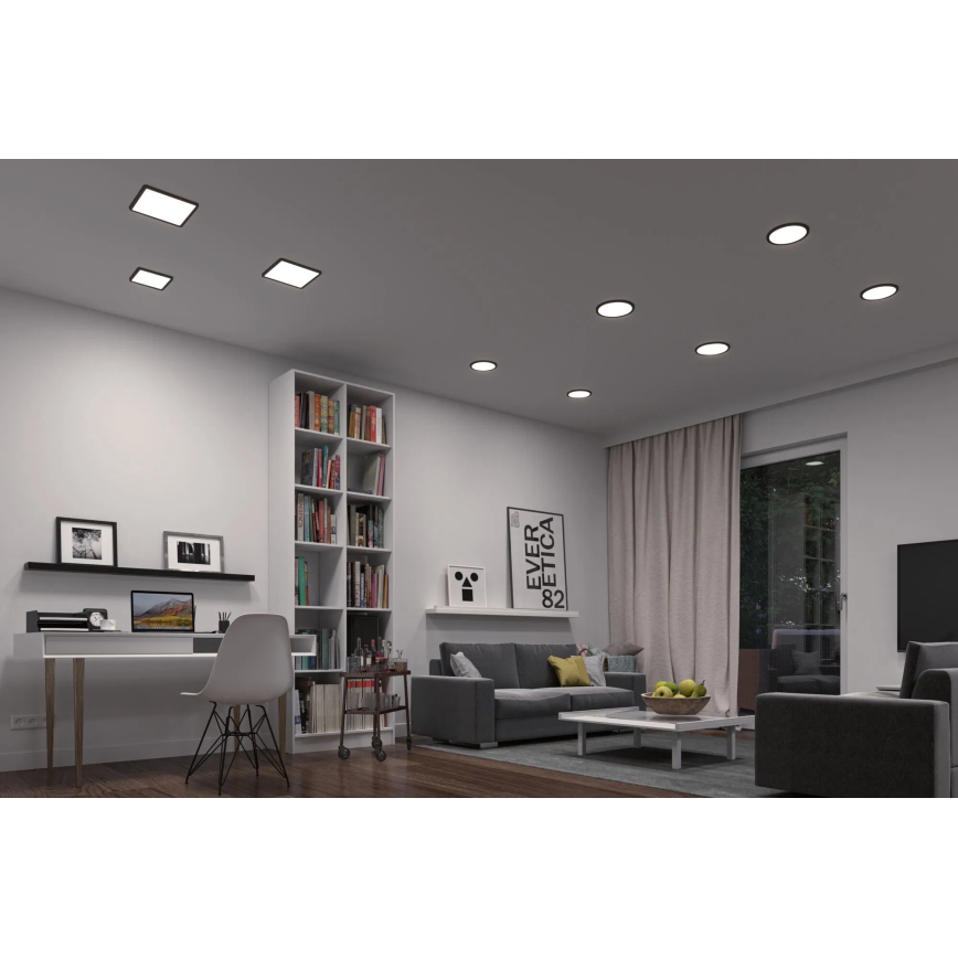 Paulmann 79967 - LED/16W IP44 prigušivo kupaonsko ugradno stropno svjetlo AREO 230V 23x23 cm crno