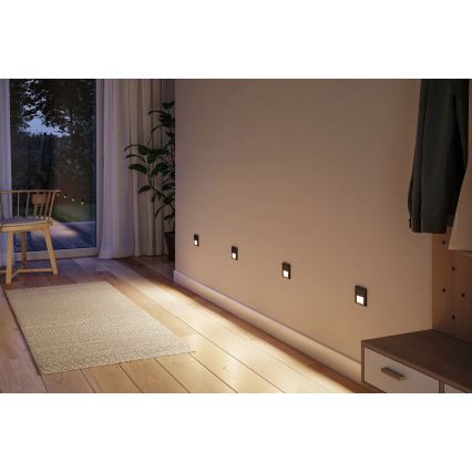 Paulmann 80004 - LED/1W Stubišna svjetiljka sa senzorom TSARO 230V Lead/crna