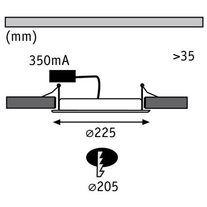 Paulmann 92034 - LED/14W Ugradbena svjetiljka 230V