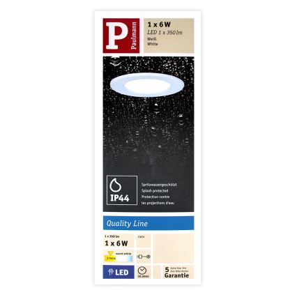 Paulmann 92061 - LED/6W IP44 Ugradbena svjetiljka za kupaonicu QUALITY LINE 230V