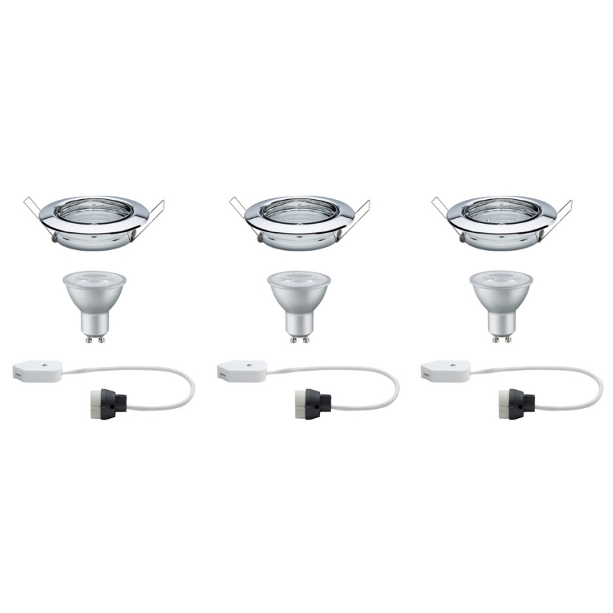 Paulmann 92101 - SET 3x LED Ugradbena svjetiljka 3xGU10/6,5W/230V