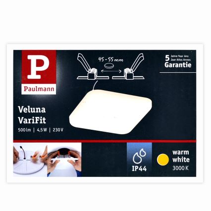 Paulmann 92393 - LED/4,5W IP44 Ugradbena svjetiljka za kupaonicu VARIFIT 230V