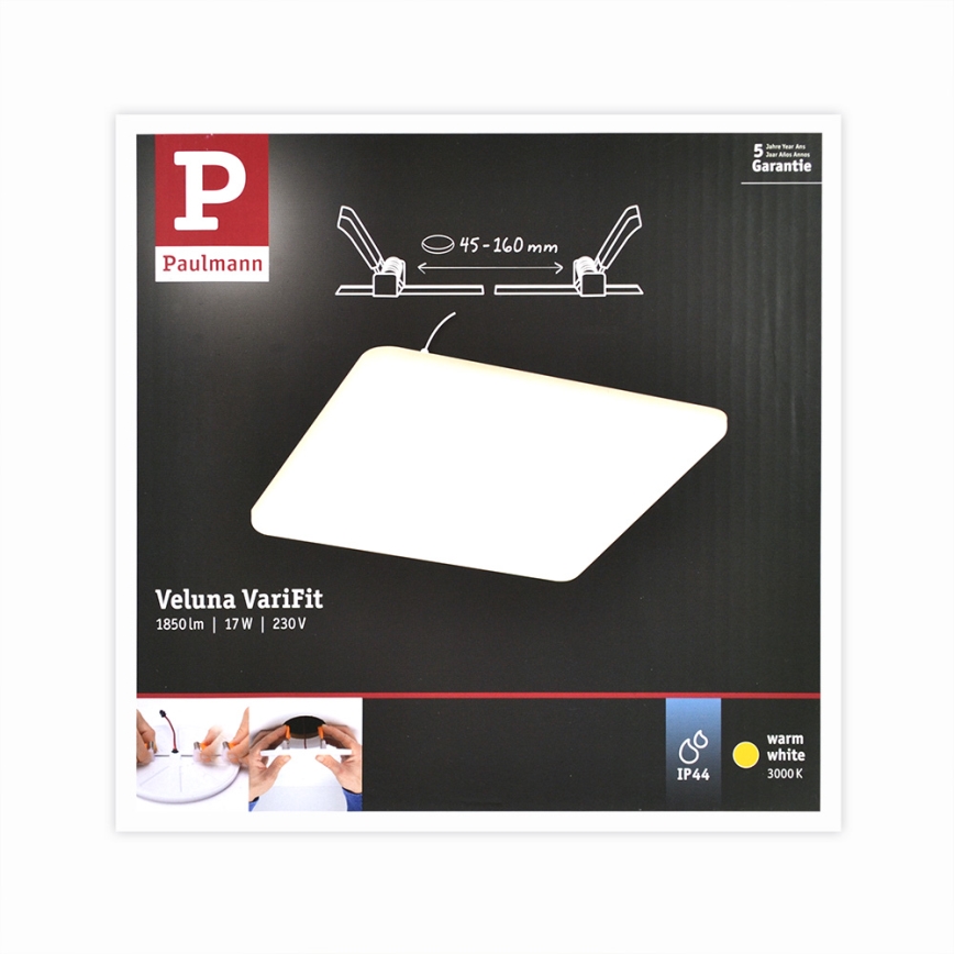 Paulmann 92395 - LED/17W IP44 Ugradbena svjetiljka za kupaonicu VARIFIT 230V