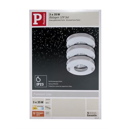 Paulmann 92549 - SET 3xGU5,3/35W Ugradbena svjetiljka za kupaonicu PREMIUM 230V/12V