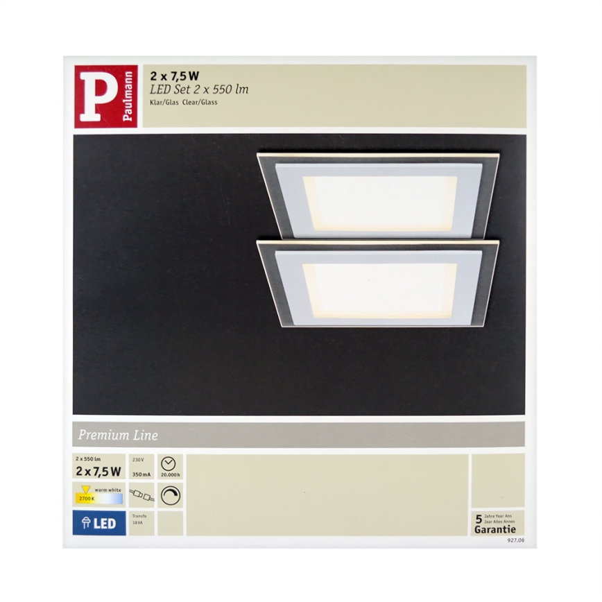 Paulmann 92706 - SET 2xLED/7,5W Prigušiva ugradbena svjetiljka DECODICE 230V