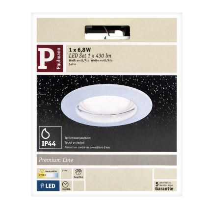 Paulmann 92804 - LED/6,8W IP44 Ugradbena svjetiljka za kupaonicu COIN 230V