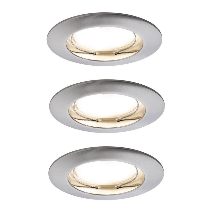 Paulmann 92827 - SET 3xLED/7W IP44 Prigušiva ugradbena svjetiljka za kupaonicu COIN 230V