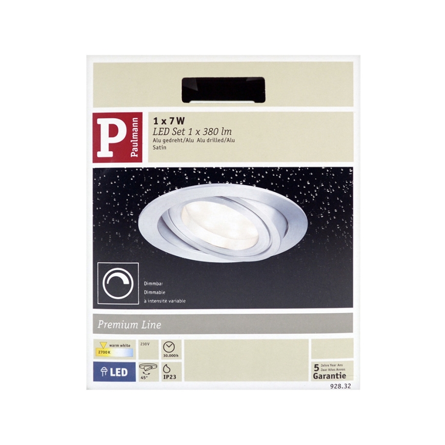 Paulmann 92832 - LED/7W Prigušiva ugradbena svjetiljka za kupaonicu COIN 230V