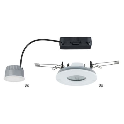 Paulmann 92847 - SET 3xLED/7W IP65 Prigušiva ugradbena svjetiljka za kupaonicu COIN 230V