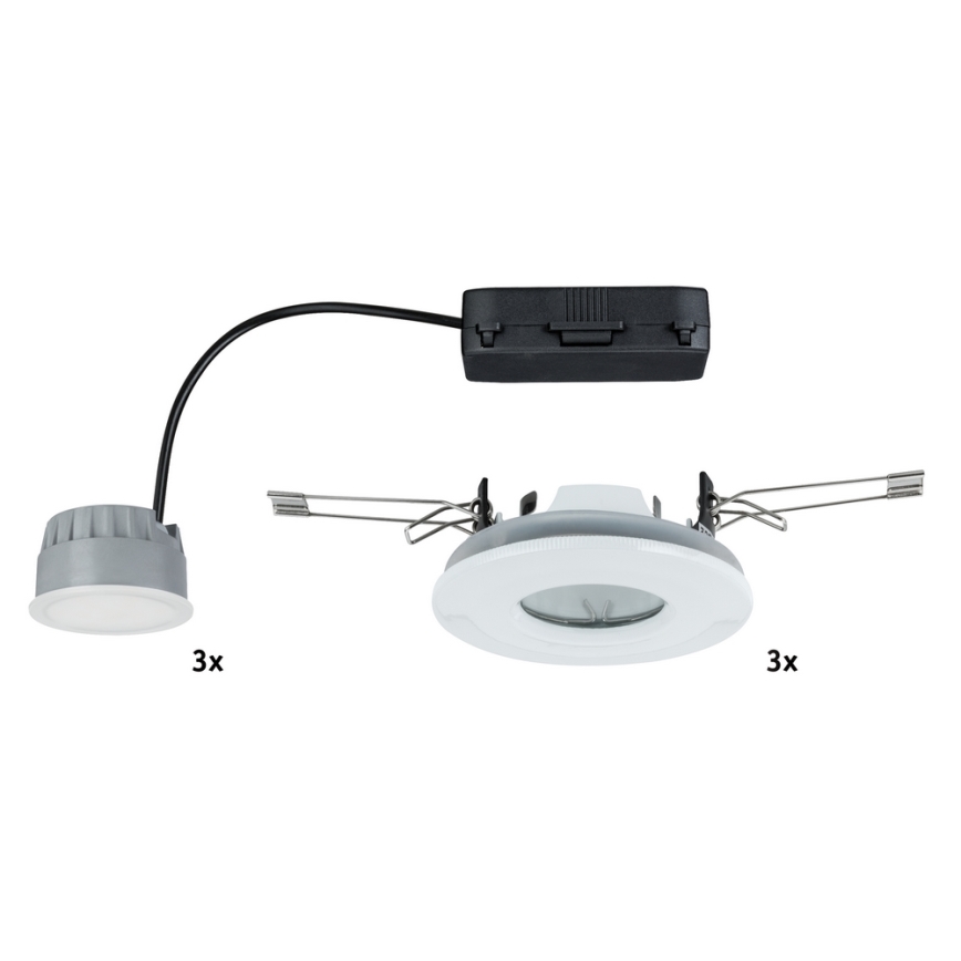 Paulmann 92847 - SET 3x LED Ugradna svjetiljka za kupaonicu COIN 3xLED/7W/230V