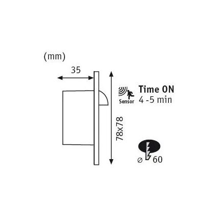 Paulmann 92923 - LED/1,1W Stubišna svjetiljka sa senzorom WAND 230V 2700K