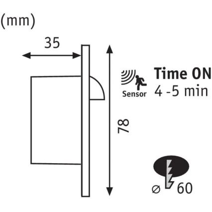 Paulmann 92925 - LED/2,7W Stubišna svjetiljka sa senzorom WAND 230V 2700K