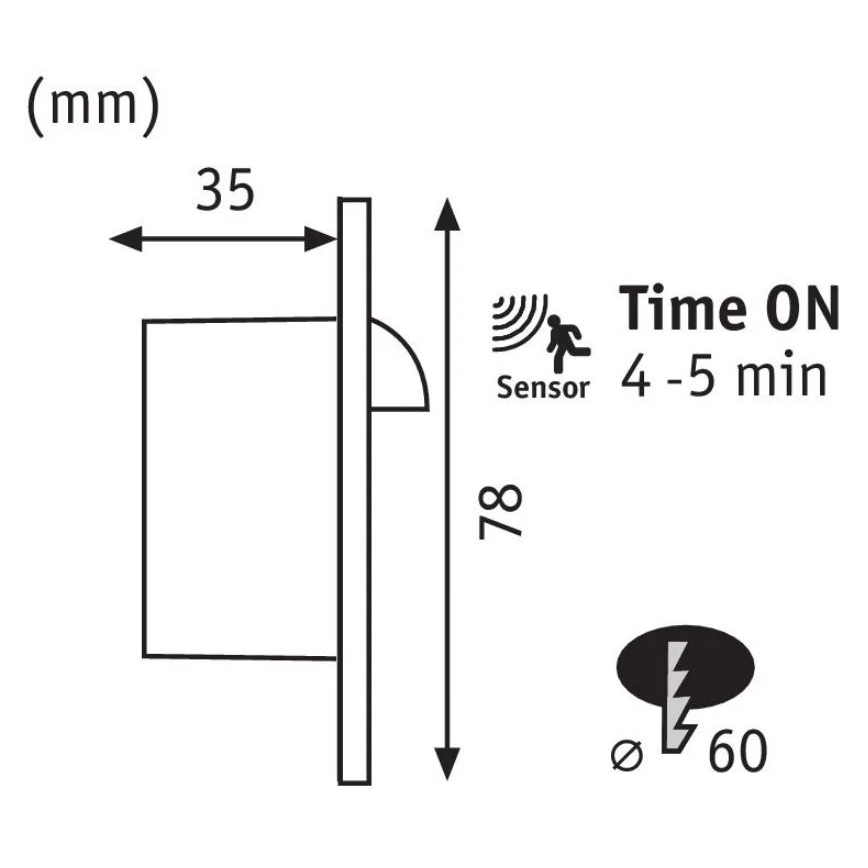 Paulmann 92925 - LED/2,7W Stubišna svjetiljka sa senzorom WAND 230V 2700K
