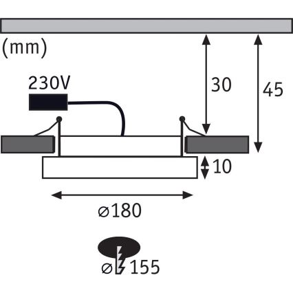 Paulmann 92946 - LED/11W IP23 Ugradna stropna svjetiljka za kupaonicu AREO 230V Ø 18 cm matirani krom