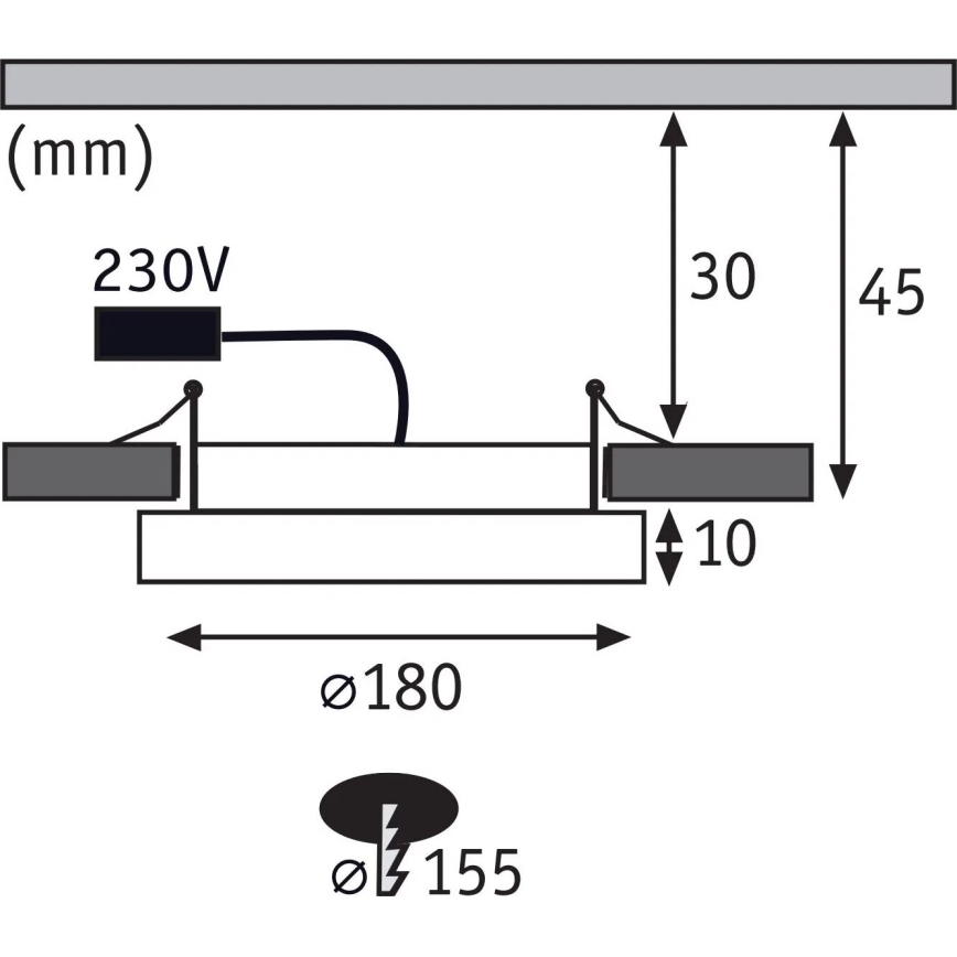 Paulmann 92946 - LED/11W IP23 Ugradna stropna svjetiljka za kupaonicu AREO 230V Ø 18 cm matirani krom