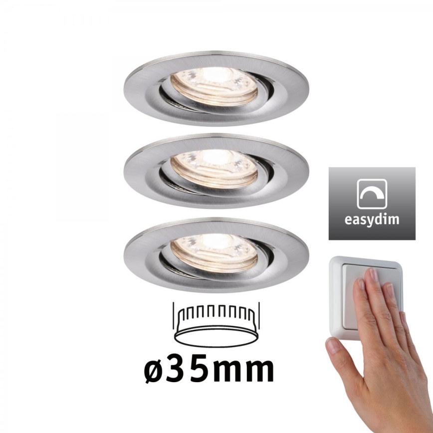 Paulmann 92973 - SET 3xLED/4,2W IP23 Prigušiva svjetiljka za kupaonicu COIN 230V