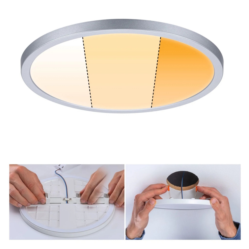 Paulmann 92992 - LED/16W IP44 Kupaonska ugradna svjetiljka AREO 230V 2000/3000/4000K Ø 23 cm matni krom