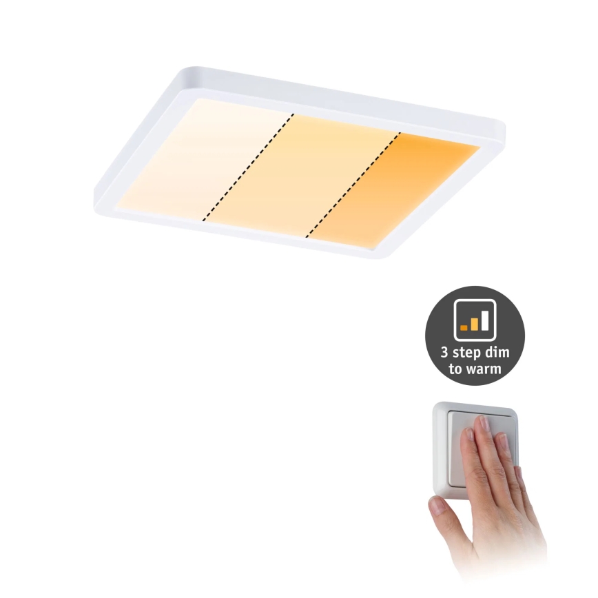 Paulmann 92993 - LED/13W IP44 Kupaonska ugradna stropna svjetiljka AREO 230V 2000/3000/4000K 17,5x17,5 cm bijela
