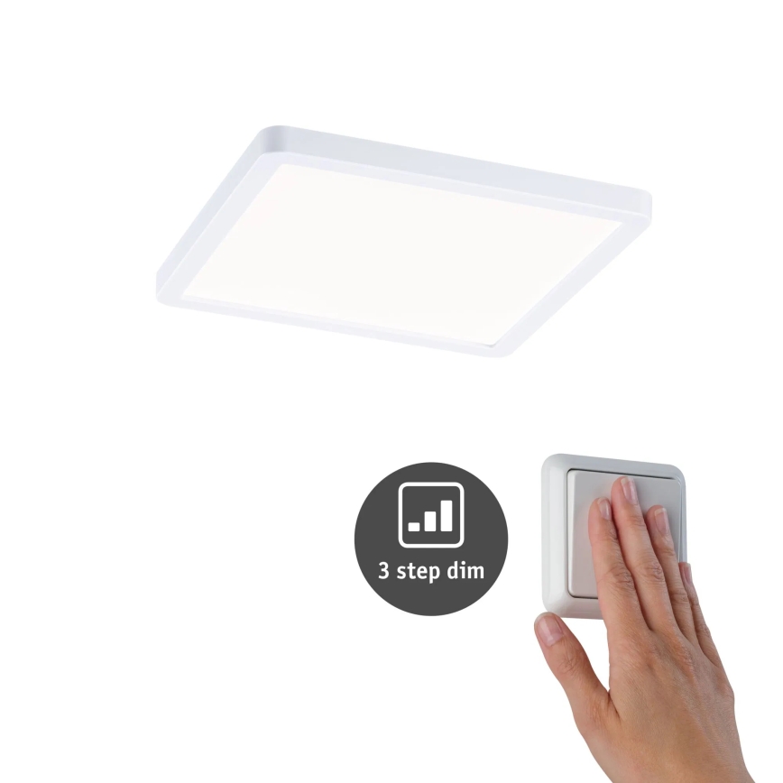 Paulmann 93059 - LED/13W IP44 s mogućnošću prigušivanja ugradno stropno svjetlo za kupaonicu AREO 230V 17,5x17,5 cm bijela