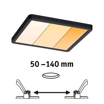 Paulmann 93101 - LED/13W IP44 Kupaonsko ugradno svjetlo AREO 230V 2000/3000/4000K 17,5x17,5 cm crna