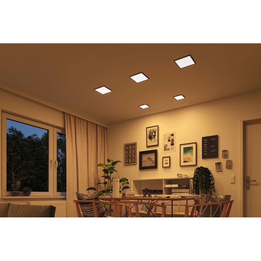 Paulmann 93101 - LED/13W IP44 Kupaonsko ugradno svjetlo AREO 230V 2000/3000/4000K 17,5x17,5 cm crna
