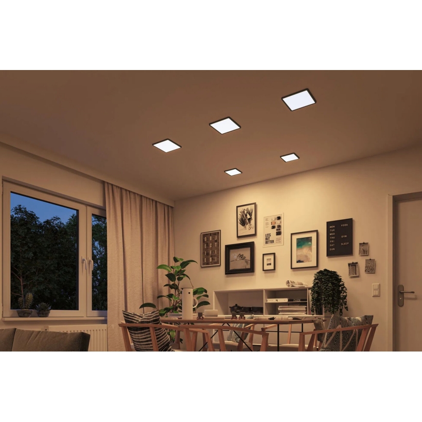 Paulmann 93101 - LED/13W IP44 Kupaonsko ugradno svjetlo AREO 230V 2000/3000/4000K 17,5x17,5 cm crna