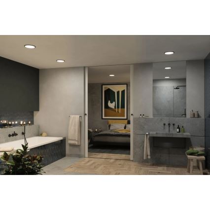Paulmann 93102 - LED/16W IP44 prigušivo kupaonsko ugradno stropno svjetlo AREO 230V 2000/3000/4000K pr. 23 cm crno