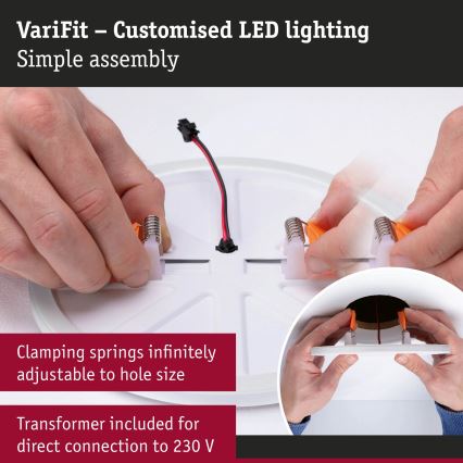 Paulmann 93102 - LED/16W IP44 prigušivo kupaonsko ugradno stropno svjetlo AREO 230V 2000/3000/4000K pr. 23 cm crno