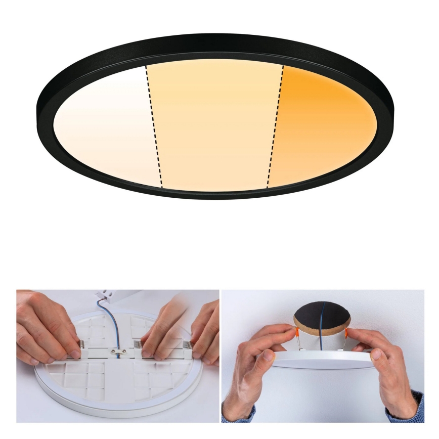 Paulmann 93102 - LED/16W IP44 prigušivo kupaonsko ugradno stropno svjetlo AREO 230V 2000/3000/4000K pr. 23 cm crno