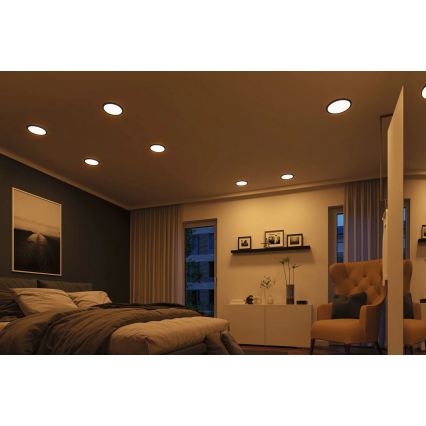 Paulmann 93102 - LED/16W IP44 Kupaonsko ugradno stropno svjetlo AREO 230V 2000/3000/4000K Ø 23 cm crno