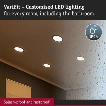 Paulmann 93102 - LED/16W IP44 Kupaonsko ugradno stropno svjetlo AREO 230V 2000/3000/4000K Ø 23 cm crno