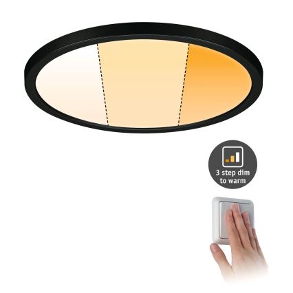 Paulmann 93102 - LED/16W IP44 Kupaonsko ugradno stropno svjetlo AREO 230V 2000/3000/4000K Ø 23 cm crno